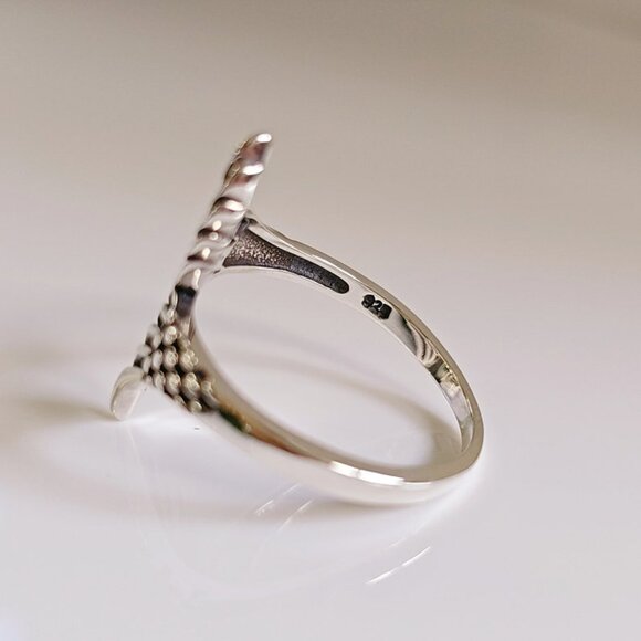 Sterling Silver Wraparound Ring, Abstract Ring, Mermaid Ring, Adjustable Ring, - Picture 3 of 4